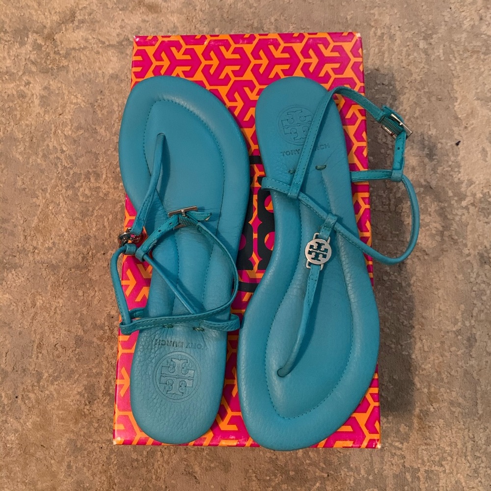Tory Burch Emmy Turquoise Sandal - 8.5